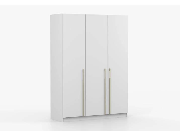 Drehtürenschrank ROSA 3D 150 cm Weiß Weiß Gold