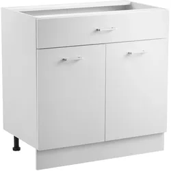 VEVOR weißer Unterschrank Küchenschrank mit Schubladen (800 x 475 x 816 mm) Schubladen-Unterschrank, Montagefertiger Schrank mit Soft-Close-Türen & verstellbarem Regal, für Haushalt Büro