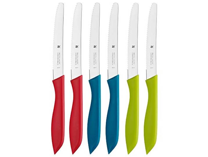 WMF Classic Line Frühstücksmesser Set 6-teilig, 23 cm, Brötchenmesser Wellenschliff, Brotzeitmesser, Spezialklingenstahl, Kunststoffgriff, bunt