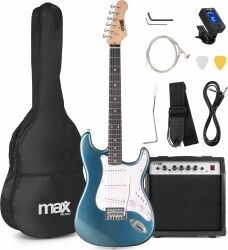 El-Guitar pakke med 40W guitar-forstærker, taske, digital-tuner, rem og kabler,