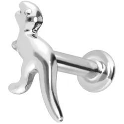 14 Karat Gold Labret mit Innengewinde DINOSAURIER