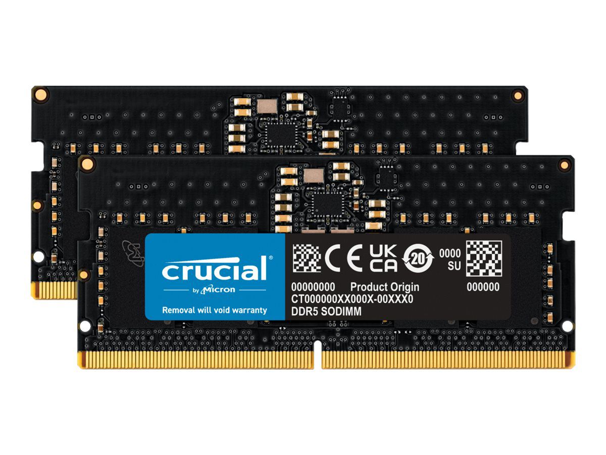 64GB (2x32GB) Crucial DDR5-4800 CL 40 SO-DIMM RAM Notebook Speicher Kit CT2K32G4