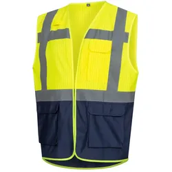 Warnweste antistatisch Kl. 1 "7119" - L - gelb/marine