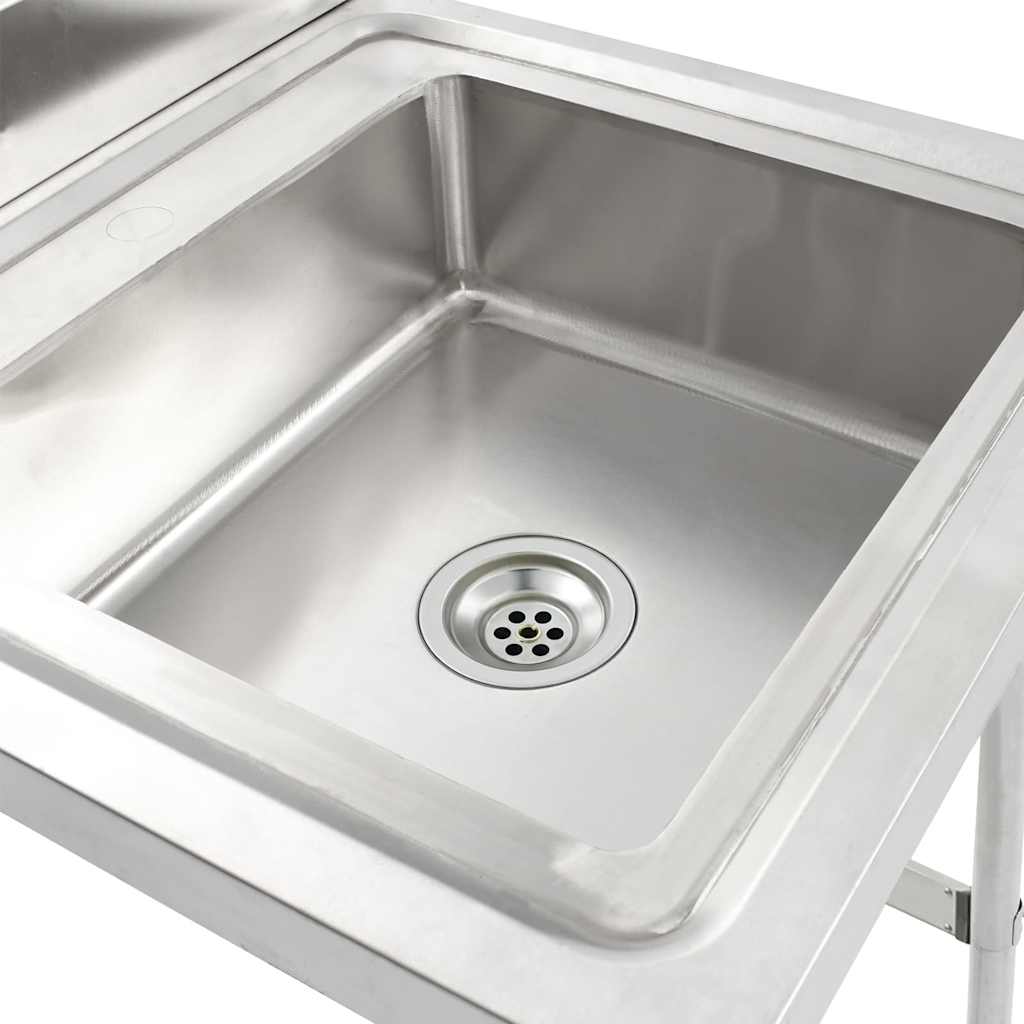 vidaXL Évier de cuisine Seul lavabo Acier inoxydable