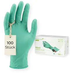 Medi-Inn Nitril Green Plus Einmalhandschuhe puderfrei L / 100 Stück
