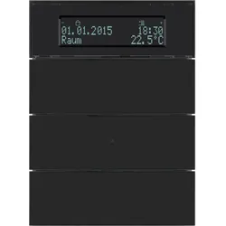 Berker 75663592 Tastsensor 3fach mit Temperaturregler und Display B.IQ Glas, schwarz