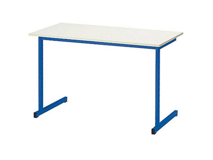 Table de formation 2 places - L.130 x P.50 cm - Plateau Sable - Pieds Bleu
