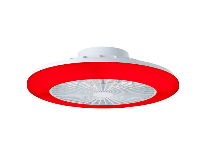 BRILLIANT weiße Deckenleuchte SALERNO Ø 49cm Deckenlampe mit Ventilator steuerbar über Fernbedienung 40W 4700lm RGB Kunststoff/Metall