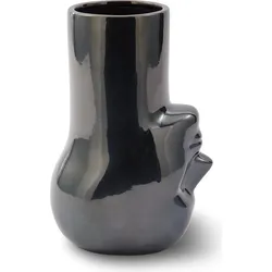 Upside-Down Long Neck Vase, schwarz