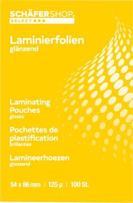 Schäfer Shop Select Laminierfolien, 54 x 86 mm für Kreditkarten, 125 mic, 100 Stück