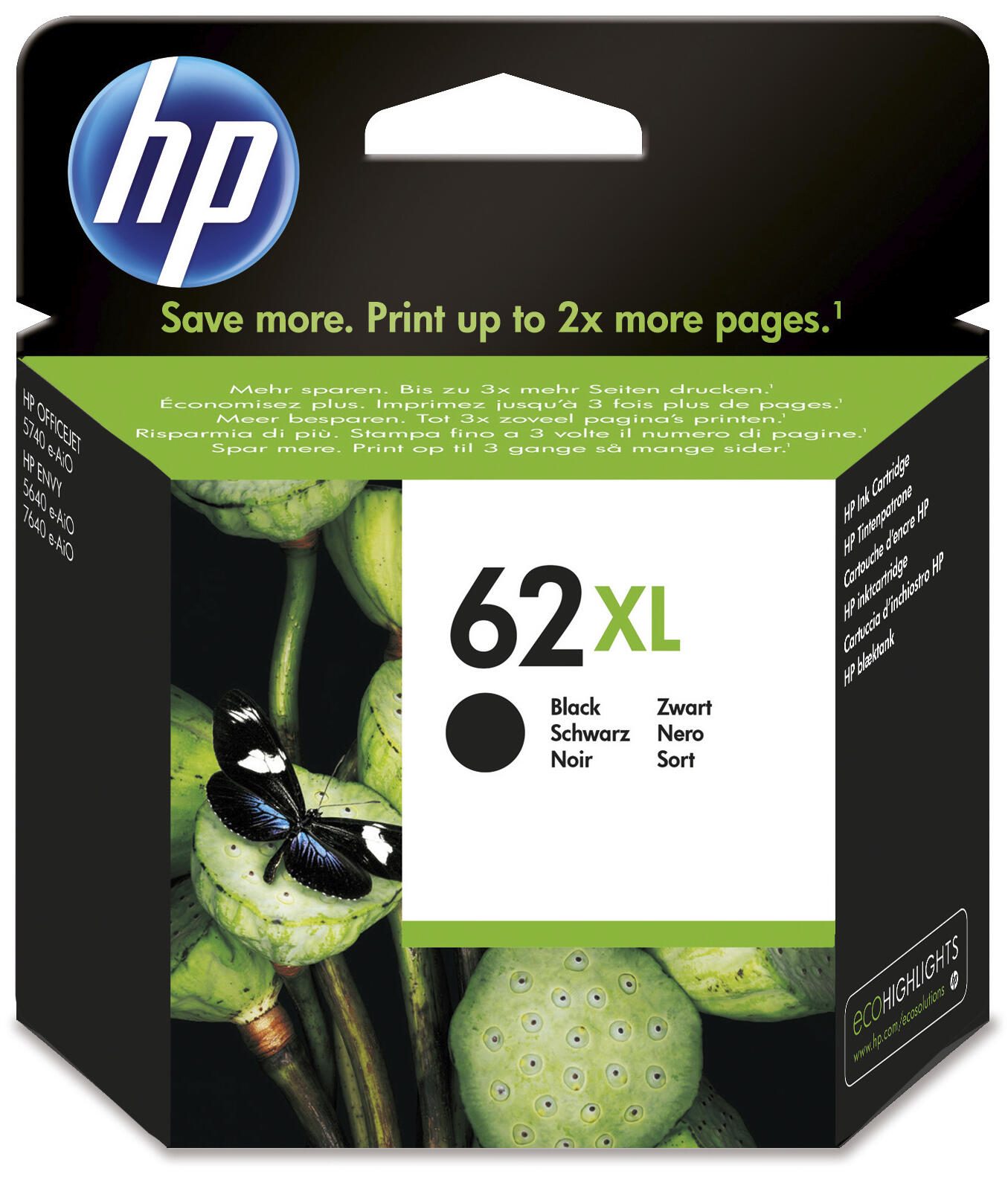 HP Inc. HP Original 62XL Druckerpatrone - schwarz (C2P05AE) C2P05AE#UUS