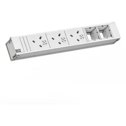 Bachmann Multi-Tischsteckdose EB weiß Aluminium 912.719