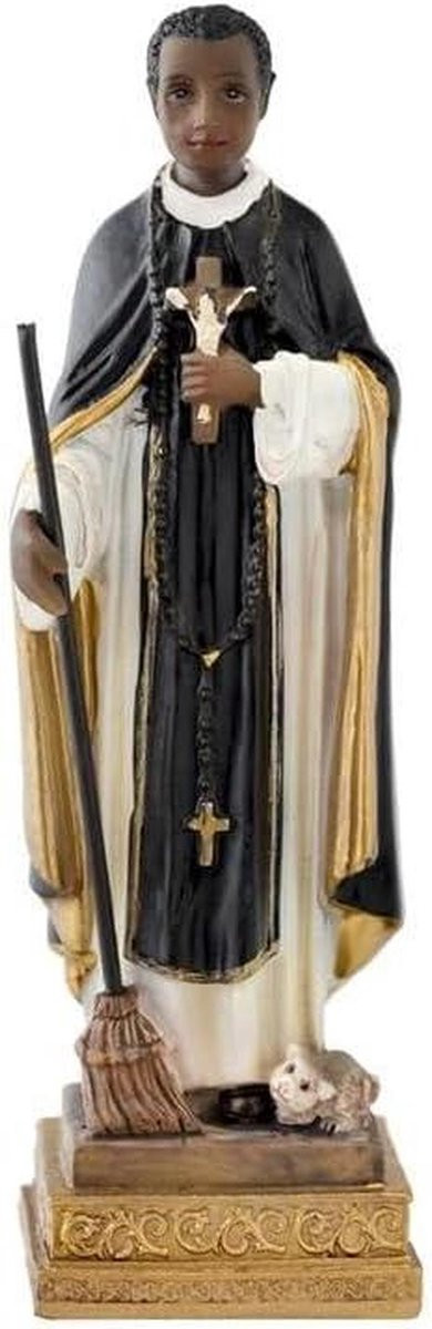 Handgeschilderd Religieus Figuur Sint Martinus voor Decoratie, Multicolor, Hoogte: 15 cm