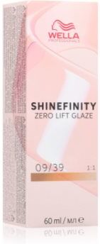 Wella Shinefinity Zero Lift Glaze coloração demi permanente para o cabelo tom 09/39 60 ml. Shinefinity Zero Lift Glaze