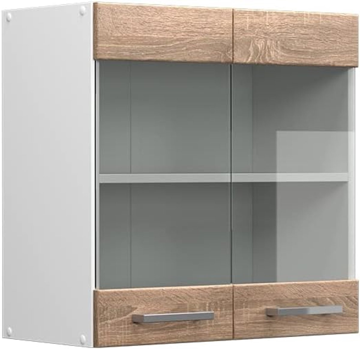 Keukenwandkast met glazen deuren
