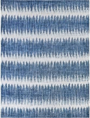 EXQUISITE RUGS Chroma Hand-loomed Wool/Bamboo Silk Navy Area Rug.
