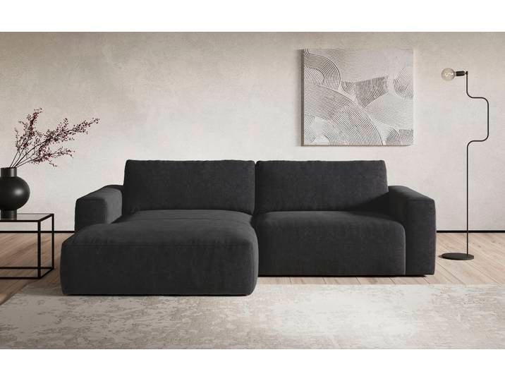 Ecksofa COTTA Lasso L-Form, B: 288 cm, XL Sofa, Top Modern , schwarz, B:288cm, 100% Polyester, Sofas, Ecksofa, XL Recamiere B:114 cm, bequeme Wellenunterfederung, viele Stoffe