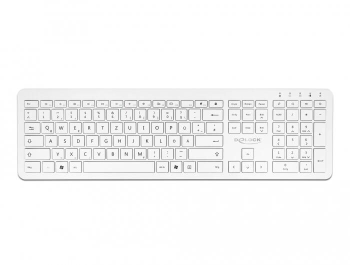DeLOCK kabellose Tastatur - QWERTZ Deutsch - weiß 12014