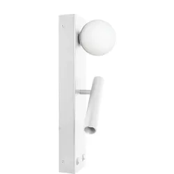 Sphere Alp LED-Wandleuchte 20W 2700K 360° Lichtstrahl, verstellbarer Spot, Sehkomfort UGR 19, Mattweiß - Beneito & Faure