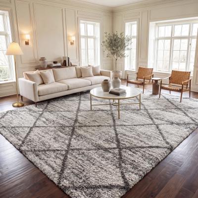 SAFAVIEH Hudson Shag Estella Diamond Trellis 2-inch Thick Rug