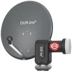 DUR-line MDA 60 Anthrazit - Sat-Komplettanlage mit Twin LNB