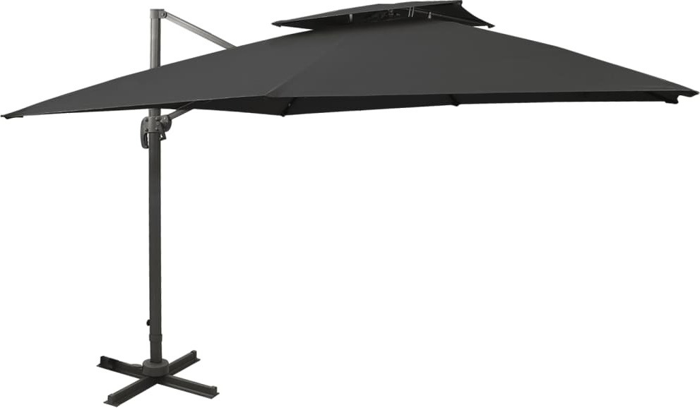 The Living Store Ampelschirm mit Lüftung 300x300 cm Schwarz