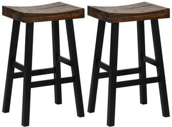 Costway 29 Inch Solid Wood Saddle-Seat with Curved Seat Surface and Comfortable Footrests-29 inches