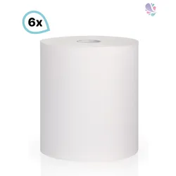 Tissue-Handtuchpapier SET, 6 Rollen, 2-lagig, 125m je Rolle, Zellstoff, saugstark