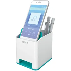LEITZ Stiftehalter WOW Duo Colour, perlweiß/eisblau