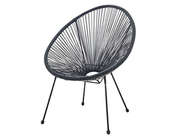 Moebilia runde Sitzschale 2er-Set, Kunststoff (100% Polyethylen), Metall, Schwarz, 73x73x88 cm