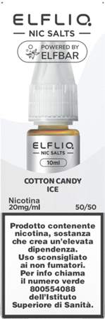 Elfbar Elfliq Cotton Candy Ice Liquido Pronto 10ml Zucchero Filato Ghiaccio