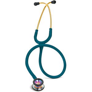 Littmann Stethoskop Classic II Kinderstethoskop mit Doppelkopf, 71 cm Y-Schlauch, karibikblau, Regenbogen Edelstahl-Bruststück