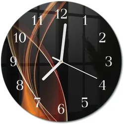WANDUHR aus Glas Ø30 cm - Abstrakte Linien