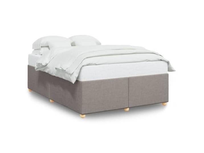 PUGYNBK Bett ohne gepolsterte Matratze, Taupe, 140 x 200 cm Weiches Polyestergewebe, Lattenrost, stabile Beine, doppelte Struktur