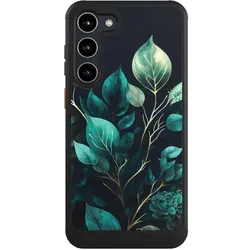 Nivocase Hülle für Samsung Galaxy S23+ Handyhülle NIVOcore Case Schwarz Blätter schwarz Eukalyptus (Samsung Galaxy S23+), Smartphone Hülle, Schwarz
