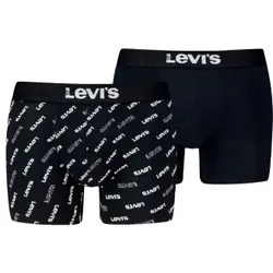 Levis 2P Logo Aop Boxer Brief Schwarz Baumwolle Medium Herren