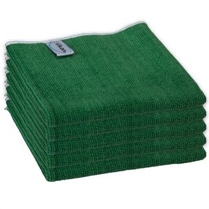 Vikan Allzwecktuch Basic Mikrofaser-Tuch, 40 x 40 cm, aus Mikrofaser, grün, waschbar, 5 Stück