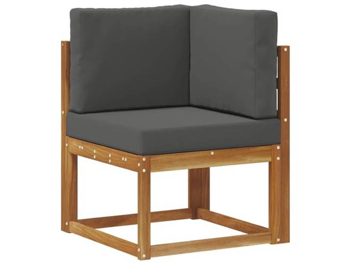 KTHLBRH Sofa-Set für den Außenbereich, 4 Stück, Natur und Anthrazit Akazienholz, modulares Design, widerstandsfähig, atmosphärisch, 110 kg pro Stuhl