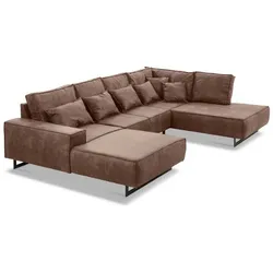 filippo Wohnlandschaft Antwerp Mikrofaser Braun 331 cm