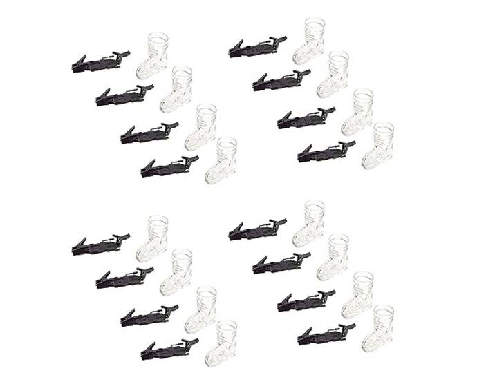 Herzeug 12x Schnapsglas für das perfekte Apres Ski Party Outfit Schnapsgläser in Skischuh-Form. 12 Stück Ski Shot mit passender Bindung - Schnapsgläser 4cl