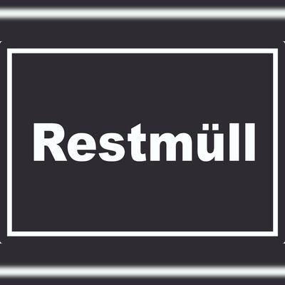 HB-Druck Restmüll Mülltrennung Aufkleber mit Text A6 (105x148mm)