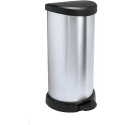 Curver Tretmülleimer Decobin 35 x 69 cm – 40 l Silber Kunststoff