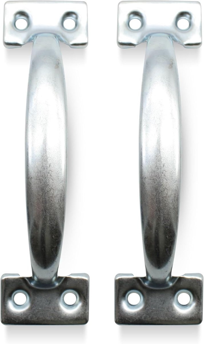 Set van 2 grijze ergonomische deurgrepen voor meubels, 140mm