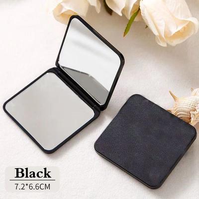 Fusion Finds Portable Compact Makeup Mirror Double Sided Pocket Mirror For Travel Purse Cosmetic Touch Ups black