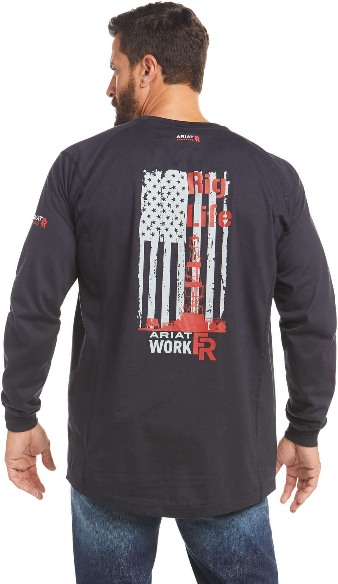 Men's Flame-Resistant Air Rig Life Graphic T-Shirt in Black, Size: 3XL by Ariat