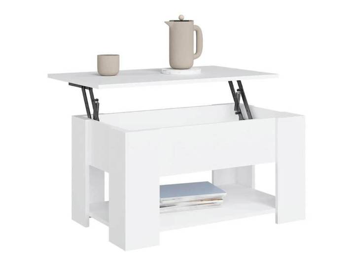 HOT SALE*Table basse élégante - Support 20 kg - SHELD - Table à café - blanc 79x49x41cm bois d'ingénierie M3887173