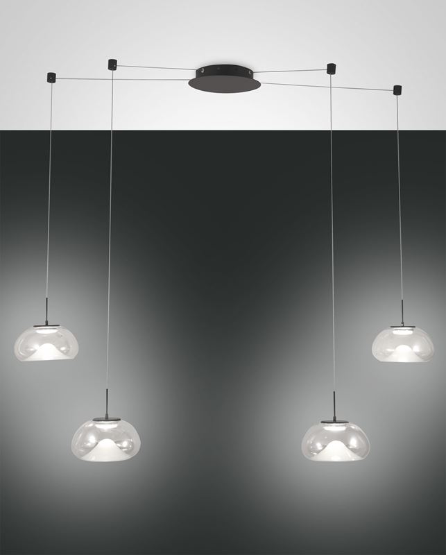 Fabas Luce LED-Pendelleuchte Brena Schwarz Transparent 3755-49-241 8019282546085