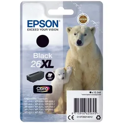 Epson Original 26XL Eisbär Druckerpatrone schwarz 500 Seiten 12,2ml (C13T26214012)