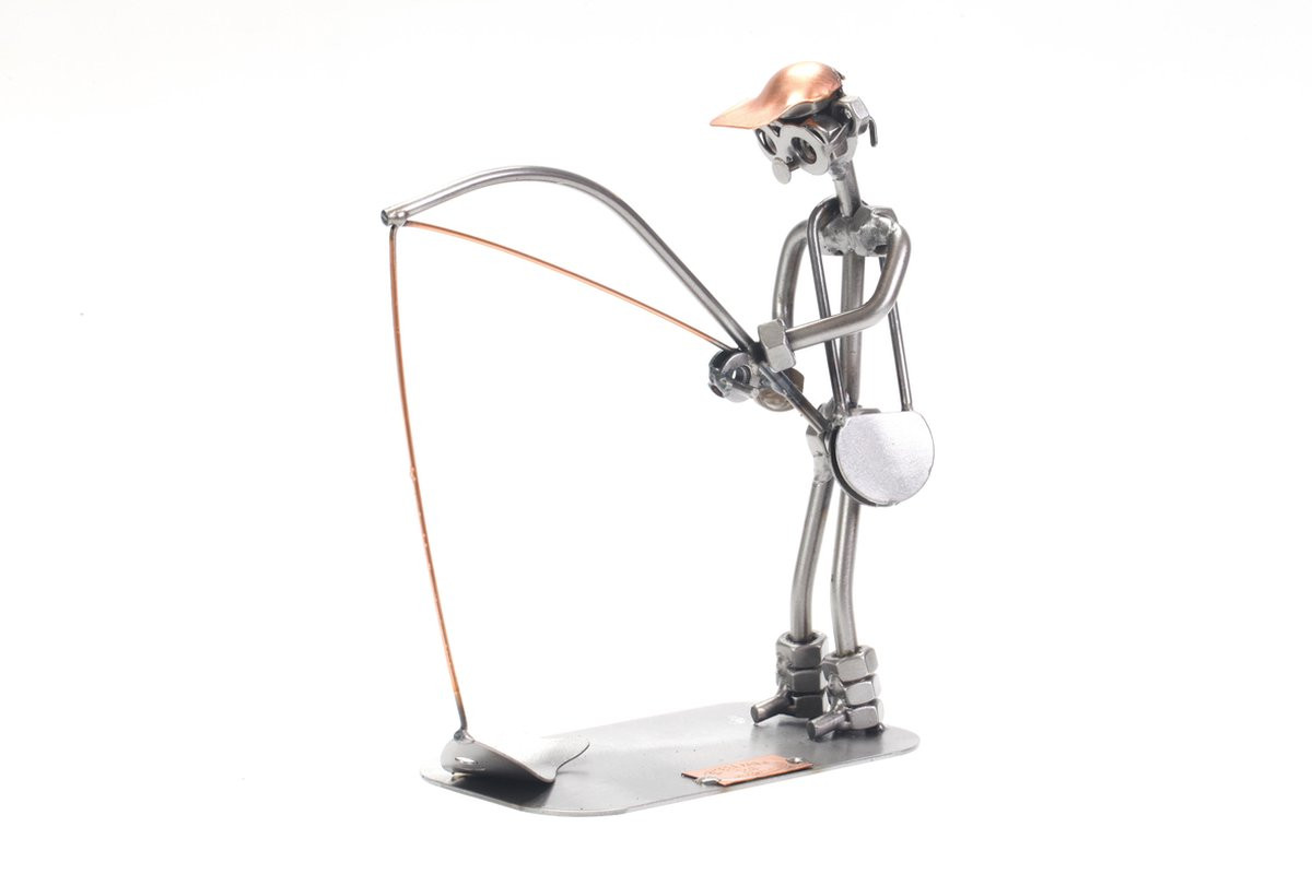 Steelman24 Visbeeldje Moermannetje - Metalen Cadeau Beeldje voor op Tafel