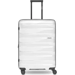 Bergpfeil Travel 4-Rollen Trolley M 66 cm mit Dehnfalte, Koffer, Weiss